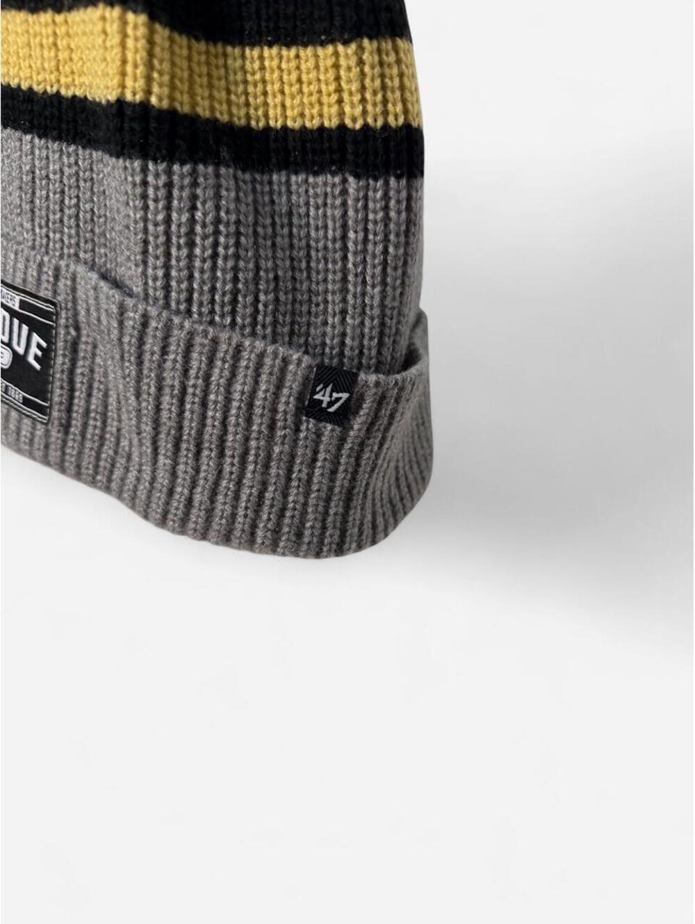 47 Brand Purdue Boilermakers Grey Knit Beanie Hat‎ NCAA Cuffed Stripe - Picture 5 of 6
